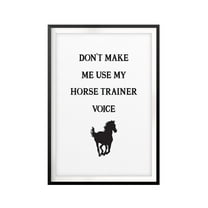 Don't Make Me Use My Horse Trainer Voice 5 x 7 UNFRAMED Print Horse Lover Wall Art