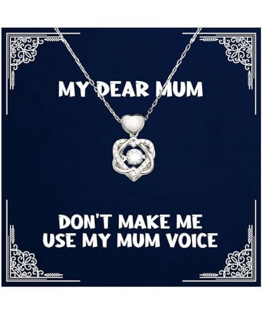 Don't Make Me Use My Mum Voice Heart Knot Silver Necklace, Mum Jewelry, Perfect Gifts For Mum from Son, Gifts for Mothers Day, Gift ideas for mom, What to get mom for her birthday, Christmas gifts for