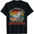 thumbnail image 1 of Don't Mess With Auntiesaurus You'll Get Jurasskicked Auntie T-Shirt Black Small, 1 of 4