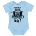 thumbnail image 1 of Don't Mess With Me Grandma is a Biker Romper Boys or Girls Infant Baby Brisco Brands 24M, 1 of 1