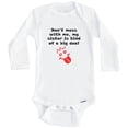 thumbnail image 1 of Don't Mess With Me My Sister Is Kind Of A Big Deal Funny One Piece Baby Bodysuit (Long Sleeve), 6-9 Months White, 1 of 1