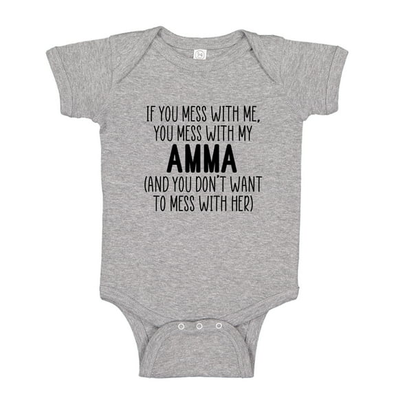 Don't Mess With My Amma Baby Bodysuit One Piece 18 mo Athletic Heather