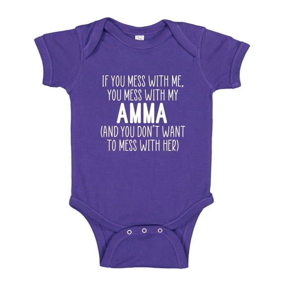 Don't Mess With My Amma Baby Bodysuit One Piece 24 mo Purple