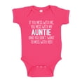 thumbnail image 1 of Don't Mess With My Auntie Baby Bodysuit One Piece NB Cyber Pink, 1 of 3