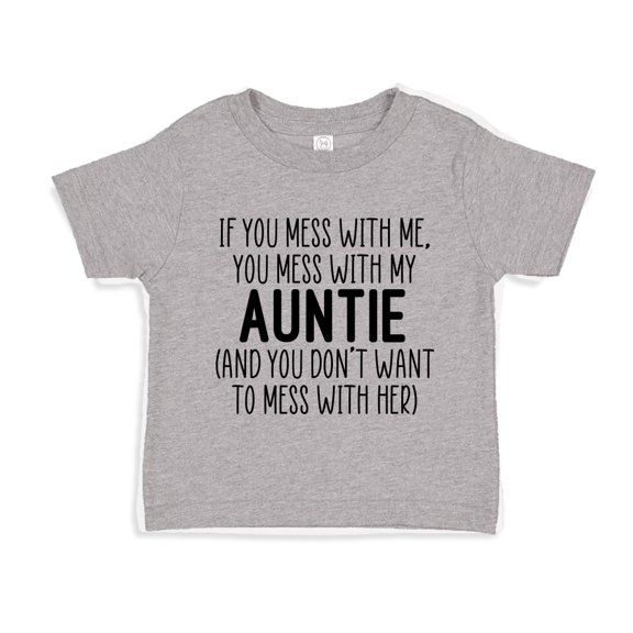 Don't Mess With My Auntie Toddler T-Shirt 5/6T Athletic Heather