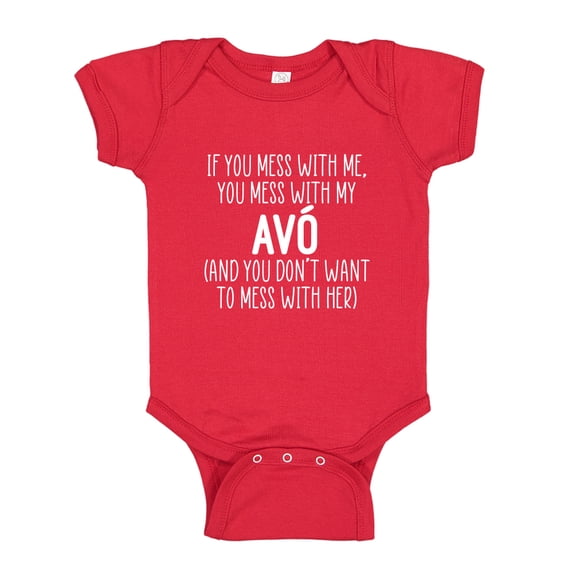 Don't Mess With My Avo Baby Bodysuit One Piece 18 mo Red