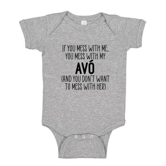 Don't Mess With My Avo Baby Bodysuit One Piece NB Athletic Heather