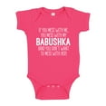 thumbnail image 1 of Don't Mess With My Babushka Baby Bodysuit One Piece NB Cyber Pink, 1 of 3