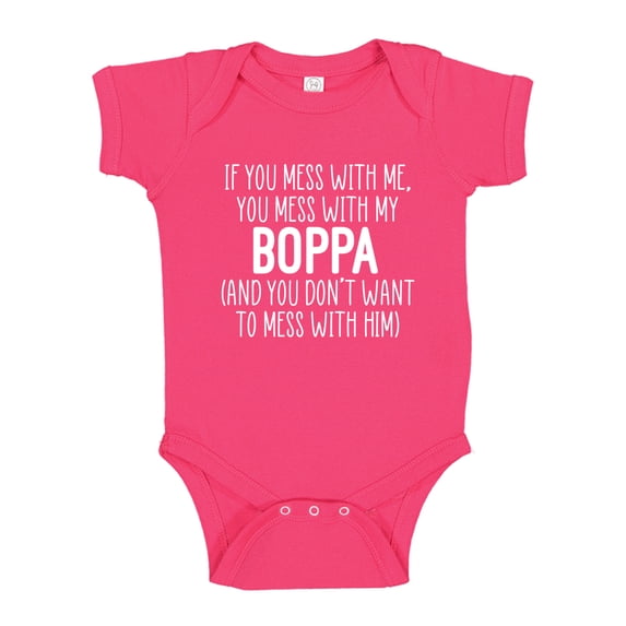Don't Mess With My Boppa Baby Bodysuit One Piece 12 mo Cyber Pink