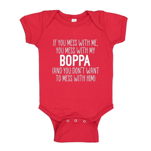 Don't Mess With My Boppa Baby Bodysuit One Piece 6 mo Red
