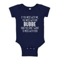 thumbnail image 1 of Don't Mess With My Bubbe Baby Bodysuit One Piece 12 mo Navy Blue, 1 of 3