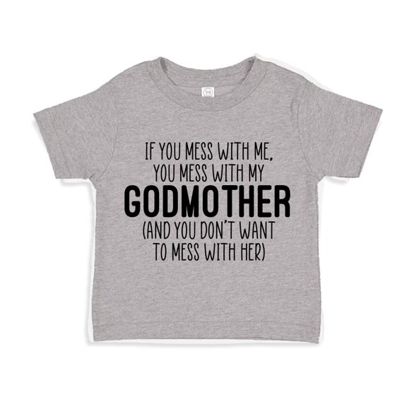 Don't Mess With My Godmother Toddler T-Shirt 3T Athletic Heather