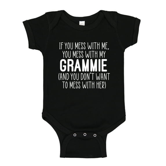 Don't Mess With My Grammie Baby Bodysuit One Piece 6 mo Black