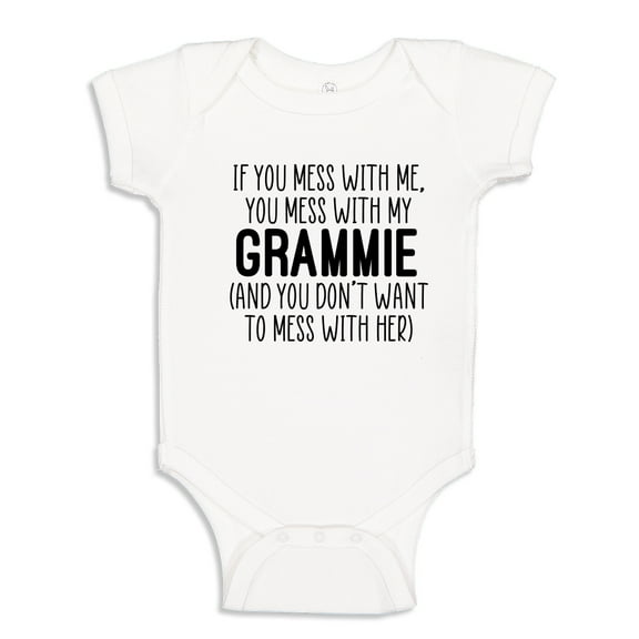 Don't Mess With My Grammie Baby Bodysuit One Piece NB White