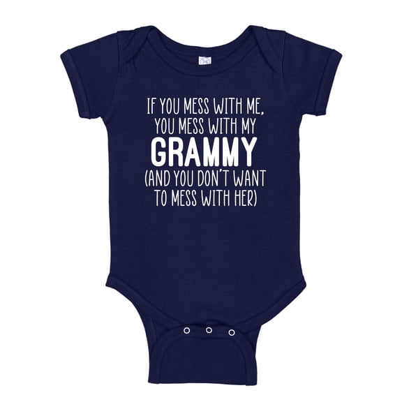 Don't Mess With My Grammy Baby Bodysuit One Piece 12 mo Navy Blue