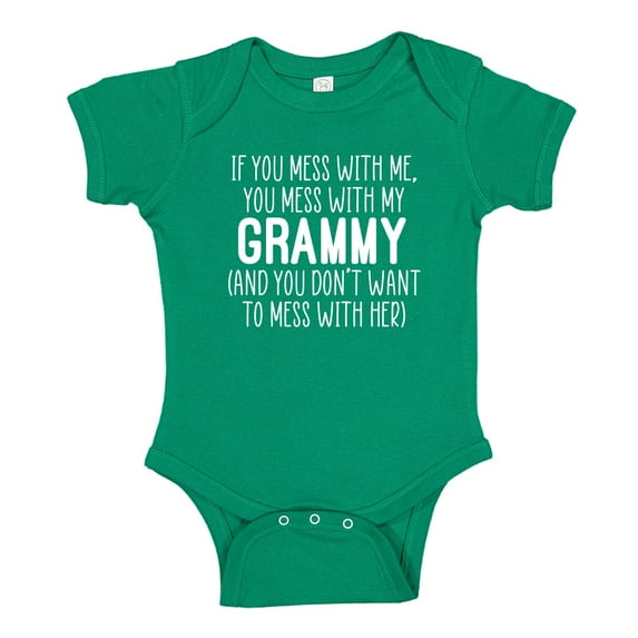 Don't Mess With My Grammy Baby Bodysuit One Piece 24 mo Kelly Green