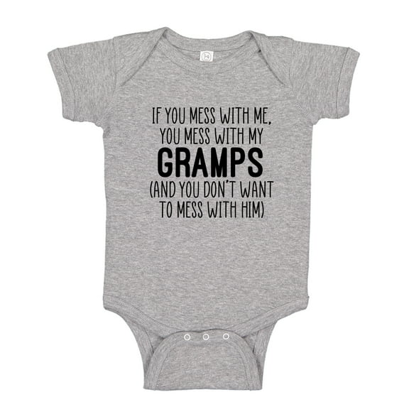 Don't Mess With My Gramps Baby Bodysuit One Piece 24 mo Athletic Heather