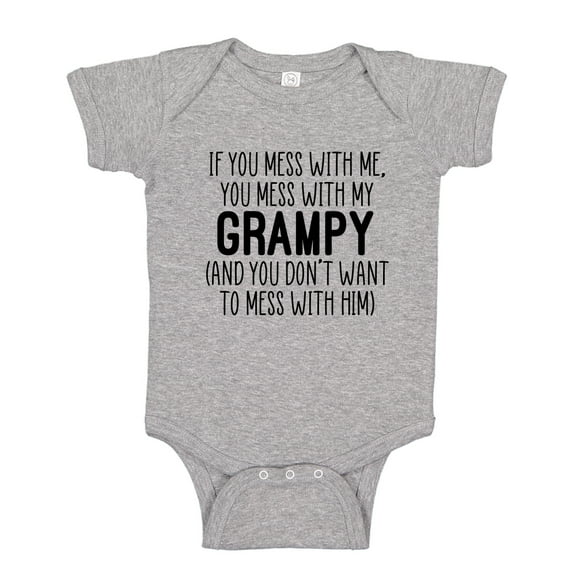 Don't Mess With My Grampy Baby Bodysuit One Piece 6 mo Athletic Heather