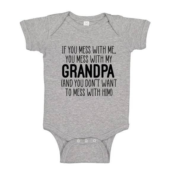 Don't Mess With My Grandpa Baby Bodysuit One Piece NB Athletic Heather