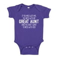 thumbnail image 1 of Don't Mess With My Great Aunt Baby Bodysuit One Piece 6 mo Purple, 1 of 3