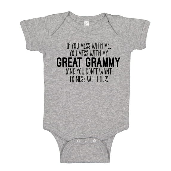 Don't Mess With My Great Grammy Baby Bodysuit One Piece NB Athletic Heather