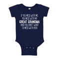 thumbnail image 1 of Don't Mess With My Great Grandma Baby Bodysuit One Piece 12 mo Navy Blue, 1 of 3