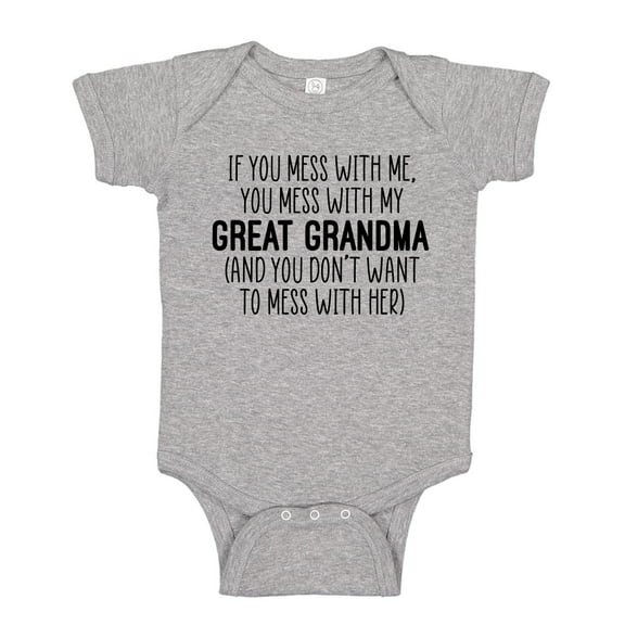 Don't Mess With My Great Grandma Baby Bodysuit One Piece NB Athletic Heather