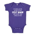 thumbnail image 1 of Don't Mess With My Great Mamaw Baby Bodysuit One Piece 12 mo Purple, 1 of 3