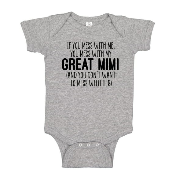 Don't Mess With My Great Mimi Baby Bodysuit One Piece NB Athletic Heather
