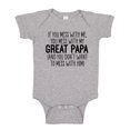 thumbnail image 1 of Don't Mess With My Great Papa Baby Bodysuit One Piece 12 mo Athletic Heather, 1 of 3