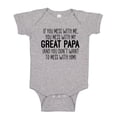 thumbnail image 1 of Don't Mess With My Great Papa Baby Bodysuit One Piece NB Athletic Heather, 1 of 3