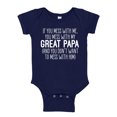 thumbnail image 1 of Don't Mess With My Great Papa Baby Bodysuit One Piece NB Navy Blue, 1 of 3