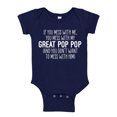 thumbnail image 1 of Don't Mess With My Great Pop Pop Baby Bodysuit One Piece 12 mo Navy Blue, 1 of 3