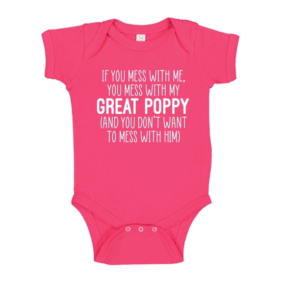 Don't Mess With My Great Poppy Baby Bodysuit One Piece 12 mo Cyber Pink