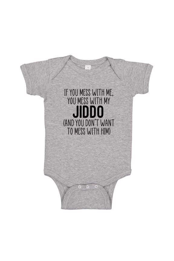 Don't Mess With My Jiddo Baby Bodysuit One Piece NB Athletic Heather