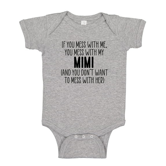 Don't Mess With My Mimi Baby Bodysuit One Piece NB Athletic Heather