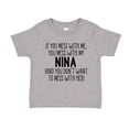 thumbnail image 1 of Don't Mess With My Nina Toddler T-Shirt 2T Athletic Heather, 1 of 3