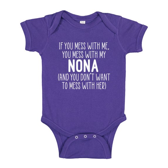 Don't Mess With My Nona Baby Bodysuit One Piece 18 mo Purple