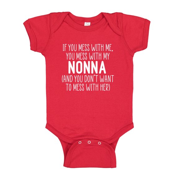 Don't Mess With My Nonna Baby Bodysuit One Piece 12 mo Red