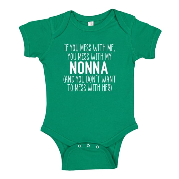 Don't Mess With My Nonna Baby Bodysuit One Piece 6 mo Kelly Green
