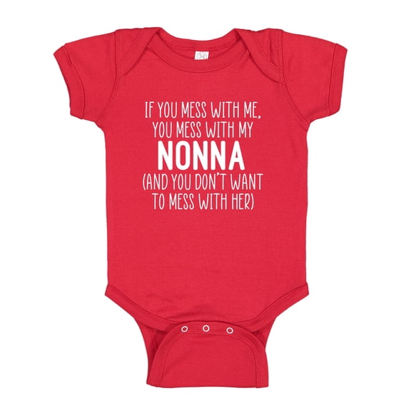 Don't Mess With My Nonna Baby Bodysuit One Piece NB Red