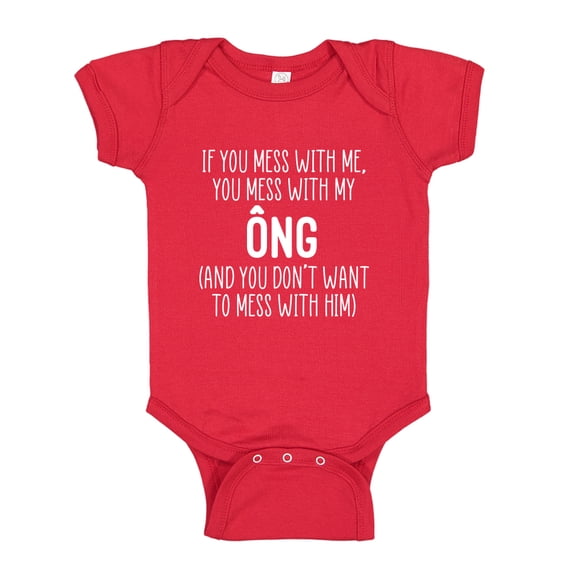 Don't Mess With My Ong Baby Bodysuit One Piece 12 mo Red