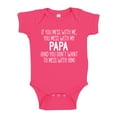 thumbnail image 1 of Don't Mess With My Papa Baby Bodysuit One Piece 18 mo Cyber Pink, 1 of 3