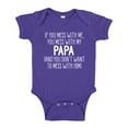thumbnail image 1 of Don't Mess With My Papa Baby Bodysuit One Piece NB Purple, 1 of 3