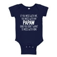 thumbnail image 1 of Don't Mess With My Papaw Baby Bodysuit One Piece 24 mo Navy Blue, 1 of 3