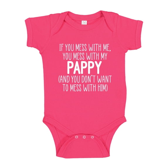 Don't Mess With My Pappy Baby Bodysuit One Piece 18 mo Cyber Pink