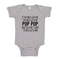 thumbnail image 1 of Don't Mess With My Pop Pop Baby Bodysuit One Piece NB Athletic Heather, 1 of 3