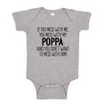 thumbnail image 1 of Don't Mess With My Poppa Baby Bodysuit One Piece NB Athletic Heather, 1 of 3
