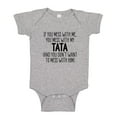 thumbnail image 1 of Don't Mess With My Tata Baby Bodysuit One Piece NB Athletic Heather, 1 of 3