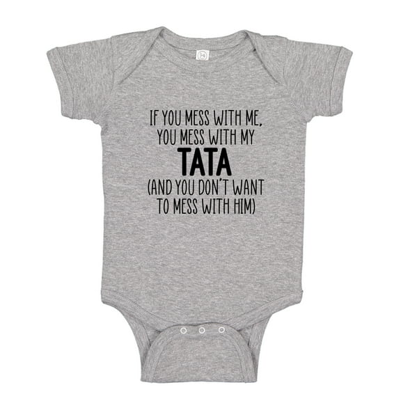 Don't Mess With My Tata Baby Bodysuit One Piece NB Athletic Heather